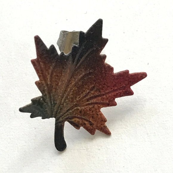 Vintage Maple Leaf Fall Leaves Nature Earrings - Picture 3 of 6